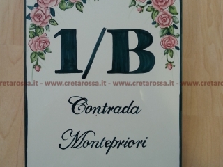 cod.art: nc31 - Mattonella in ceramica cm 20x30 con rose e scritta personalizzata. 